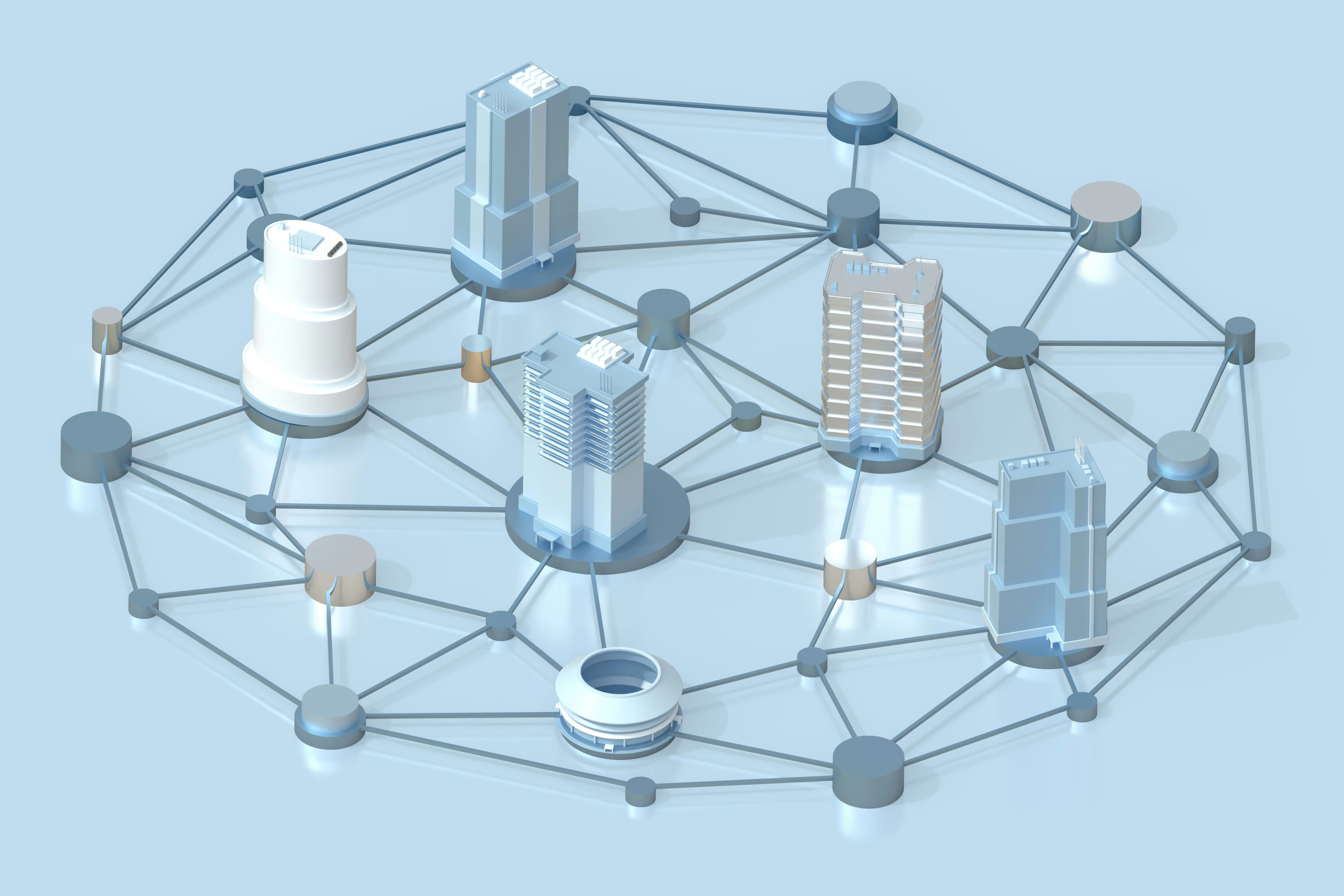 Smart city concept displayed on a mobile device